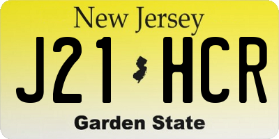 NJ license plate J21HCR