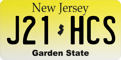NJ license plate J21HCS