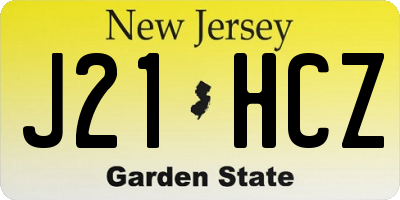 NJ license plate J21HCZ