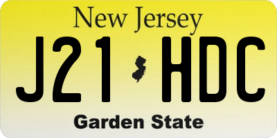 NJ license plate J21HDC