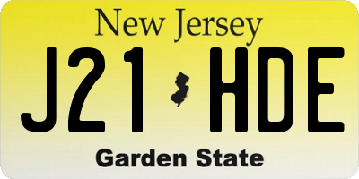 NJ license plate J21HDE