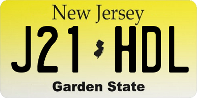 NJ license plate J21HDL