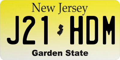 NJ license plate J21HDM