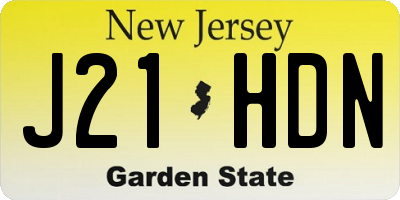 NJ license plate J21HDN