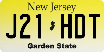 NJ license plate J21HDT