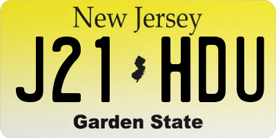 NJ license plate J21HDU