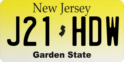 NJ license plate J21HDW