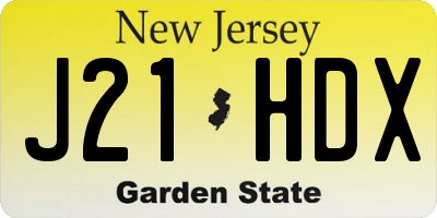 NJ license plate J21HDX