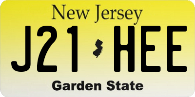 NJ license plate J21HEE
