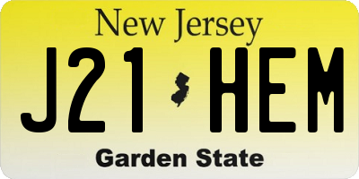 NJ license plate J21HEM