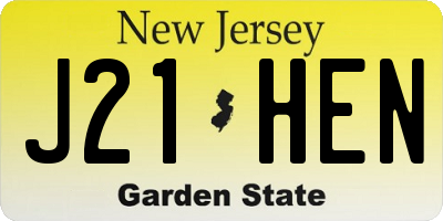 NJ license plate J21HEN