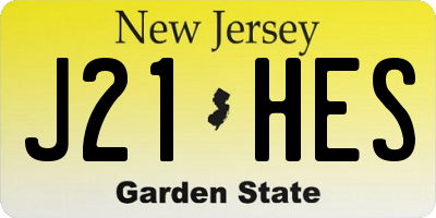 NJ license plate J21HES