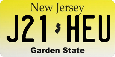 NJ license plate J21HEU
