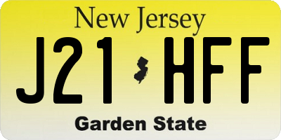 NJ license plate J21HFF