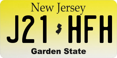 NJ license plate J21HFH