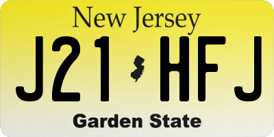 NJ license plate J21HFJ