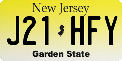 NJ license plate J21HFY