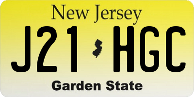 NJ license plate J21HGC