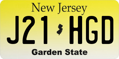 NJ license plate J21HGD