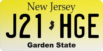 NJ license plate J21HGE
