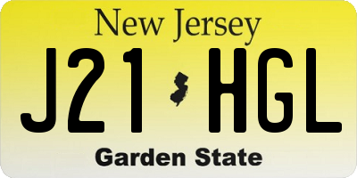 NJ license plate J21HGL