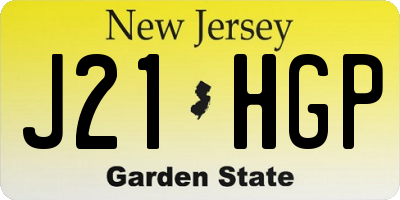 NJ license plate J21HGP