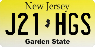 NJ license plate J21HGS