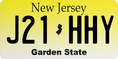 NJ license plate J21HHY