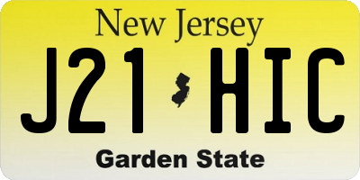 NJ license plate J21HIC