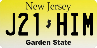 NJ license plate J21HIM