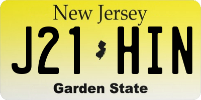 NJ license plate J21HIN