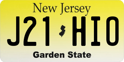 NJ license plate J21HIO