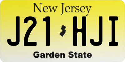 NJ license plate J21HJI