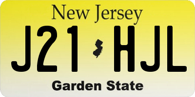 NJ license plate J21HJL