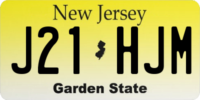 NJ license plate J21HJM