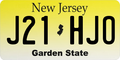 NJ license plate J21HJO