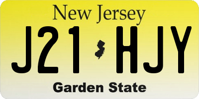 NJ license plate J21HJY