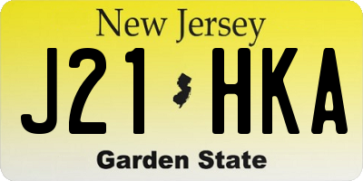 NJ license plate J21HKA