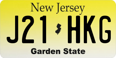 NJ license plate J21HKG