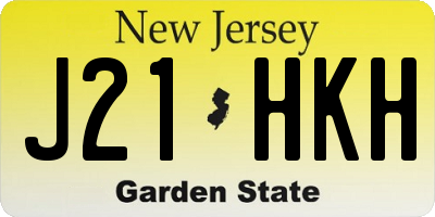 NJ license plate J21HKH