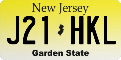 NJ license plate J21HKL