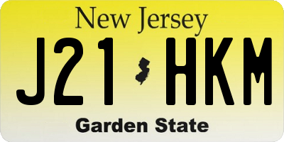NJ license plate J21HKM