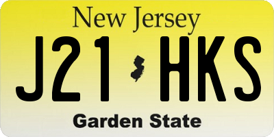 NJ license plate J21HKS