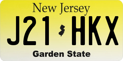 NJ license plate J21HKX
