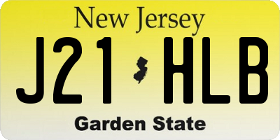 NJ license plate J21HLB