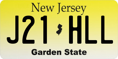 NJ license plate J21HLL