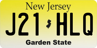 NJ license plate J21HLQ