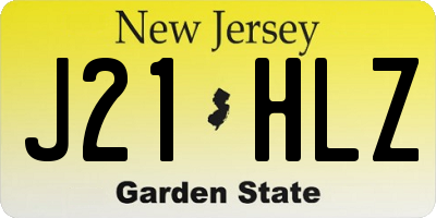 NJ license plate J21HLZ