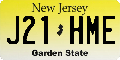 NJ license plate J21HME
