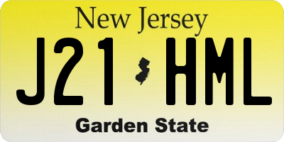NJ license plate J21HML